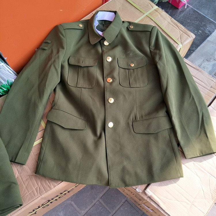 真品04士官冬服哔叽斜纹加厚正装军绿色军迷套装老兵收藏中山装