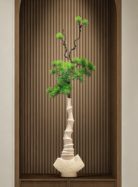 入户玄关细长花瓶摆件节节高升客厅电视柜竖高插花装饰高级感小众