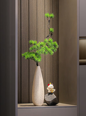 入户玄关细长花瓶时来运转摆件客厅电视柜仿真花艺装饰品乔迁礼物