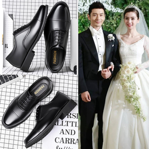 2023新郎结婚拍婚纱照礼鞋韩版秋天英伦商务休闲皮鞋男士西装伴郎