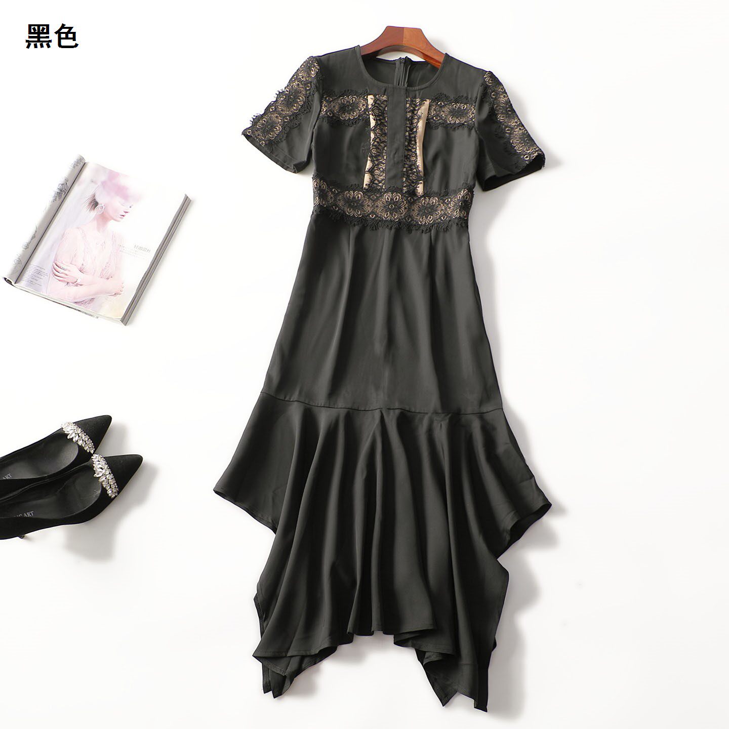 248667 夏连衣裙 女加长款短袖套头.M.L.XL.2XL
