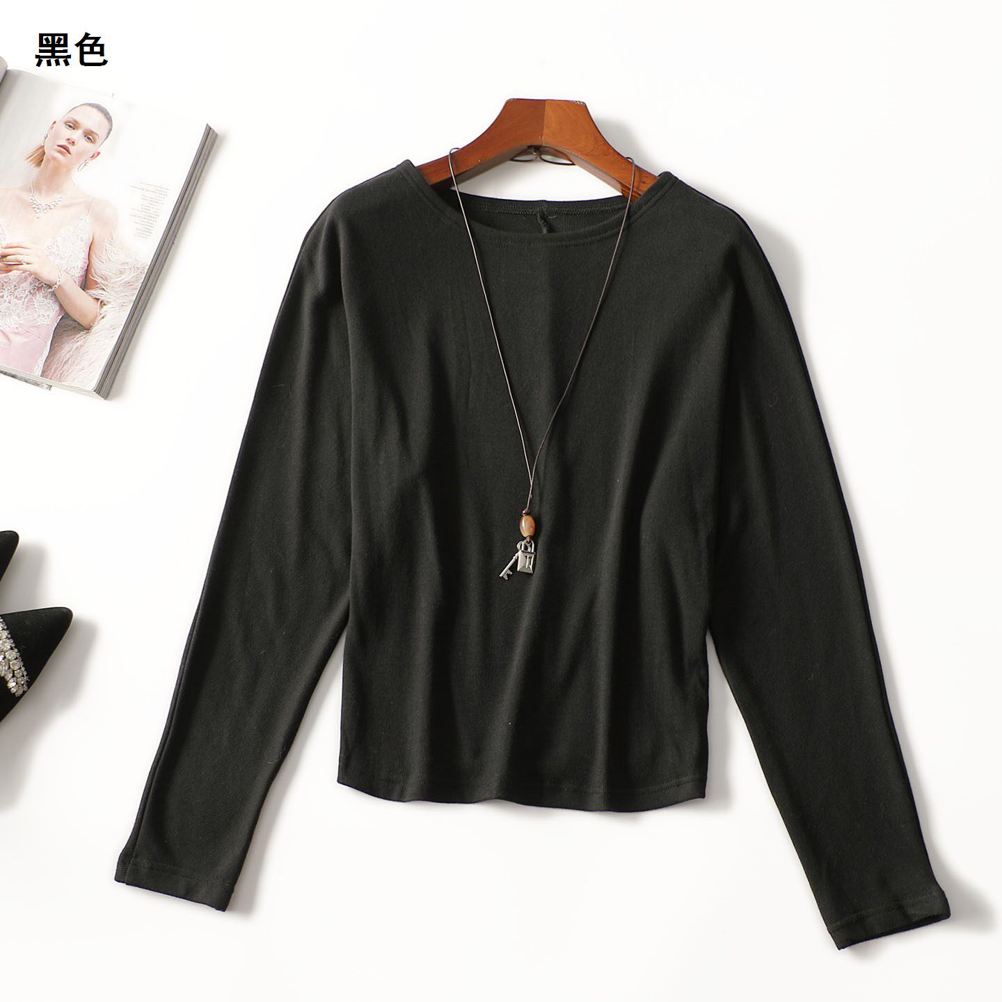 250228 秋打底衫 女中长款长袖套头.XL.2XL.3XL