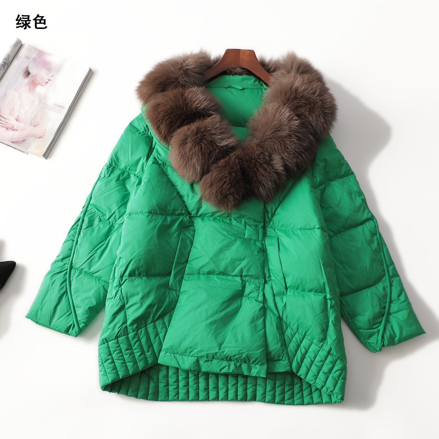 247644 冬羽绒服 女中长款长袖暗扣清仓