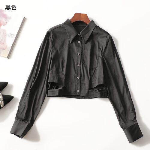 412615 秋衬衫 深圳女短款长袖单排扣.S.M.L