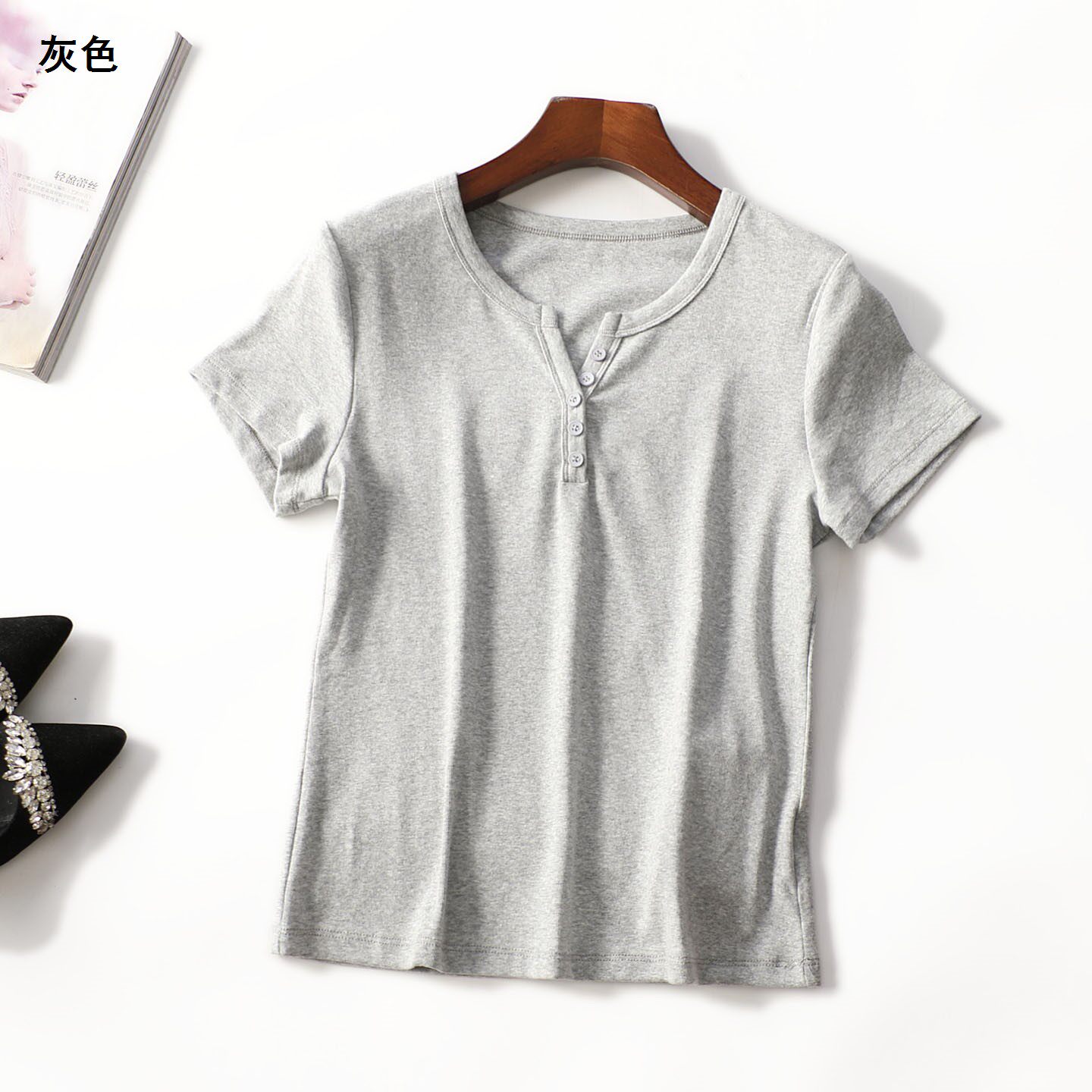 249207 夏T恤 女中长款短袖套头.L.XL.2XL.3XL.4XL