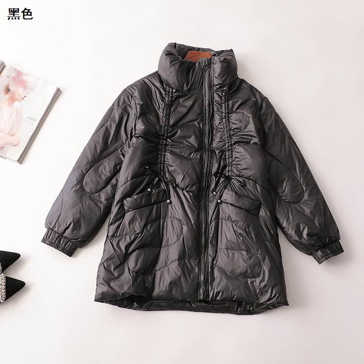406965 冬羽绒服 女中长款长袖高领