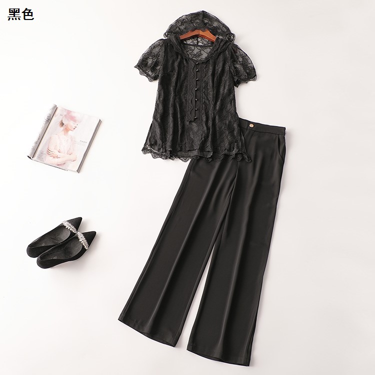 409266 夏上衣裤子套装 女长款短袖连帽断码清仓