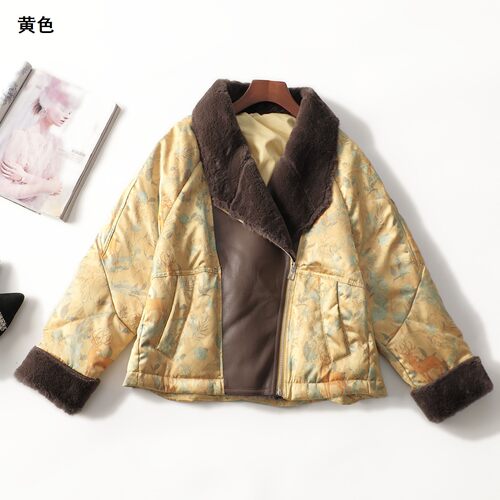 247737 冬羽绒服 女中长款九分袖拉链.M.L