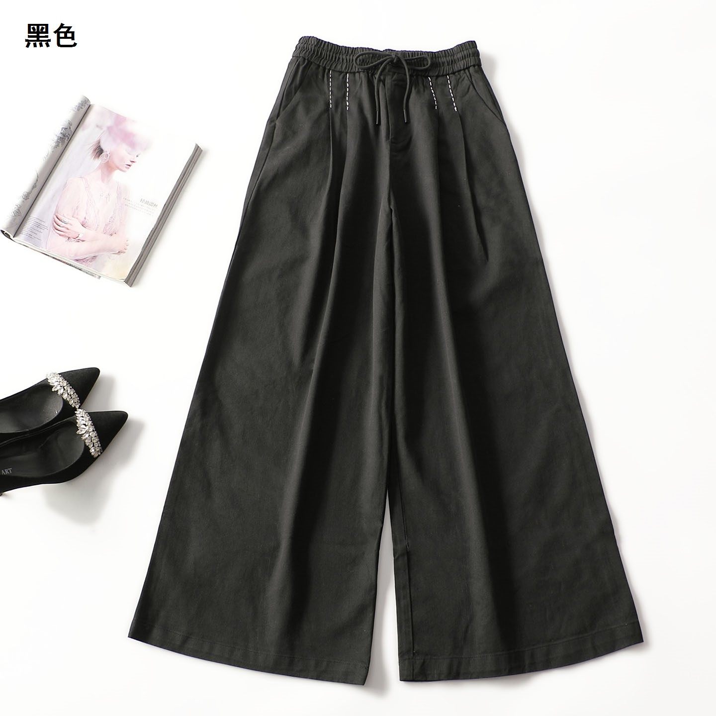 413469新款南油欧货高端女装洋气阔腿女裤高腰春长款休闲裤,女装/女士精品,休闲裤,淘宝优惠券,粉丝福利购,淘宝优惠卷