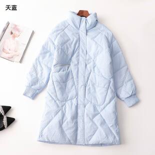 244619 冬羽绒服 女长款长袖翻领.M.L