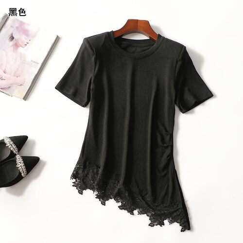 249375 夏T恤 女中长款短袖套头.M.L.XL