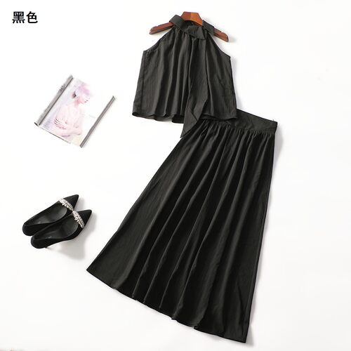 248658 夏上衣半身裙套装 女长款套头.M.L.XL