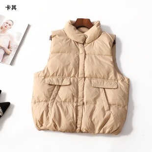 249868 冬羽绒服 女中长款无袖暗扣.M