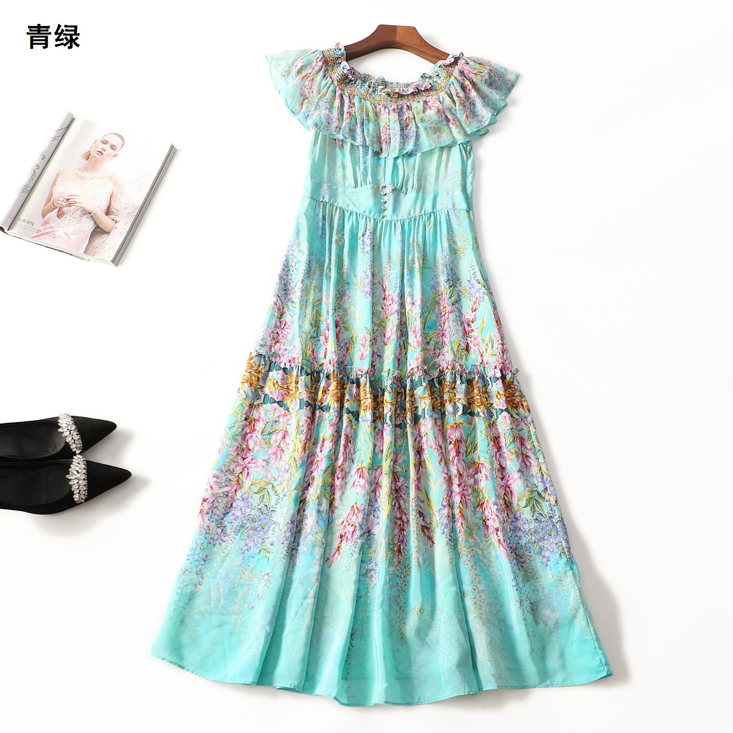 414407 夏连衣裙 女加长款短袖套头.XL.2XL
