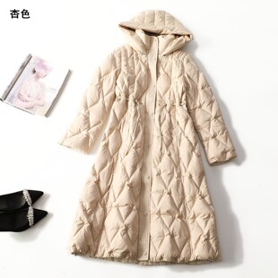 412995强烈推荐高档女装冬季北京品牌鸭绒冬单排扣长袖羽绒服