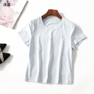 249549 夏T恤 女中长款短袖套头.L.XL.2XL.3XL.4XL