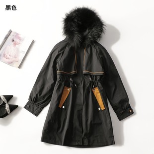 长袖 女免毛内胆长款 暗扣 冬派克服 247732