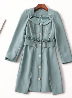 244043 秋连衣裙 深圳女长款长袖圆领