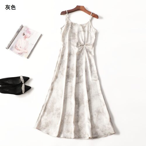 411946 夏连衣裙 女吊带裙加长款V领.M.L.XL
