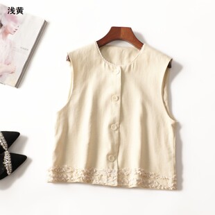 246654 秋莱赛尔马夹 女短款无袖单排扣现货