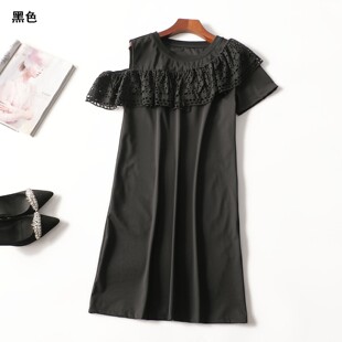 246432原创南油高端轻奢欧洲站高货女装小众人夏长款短袖连衣裙