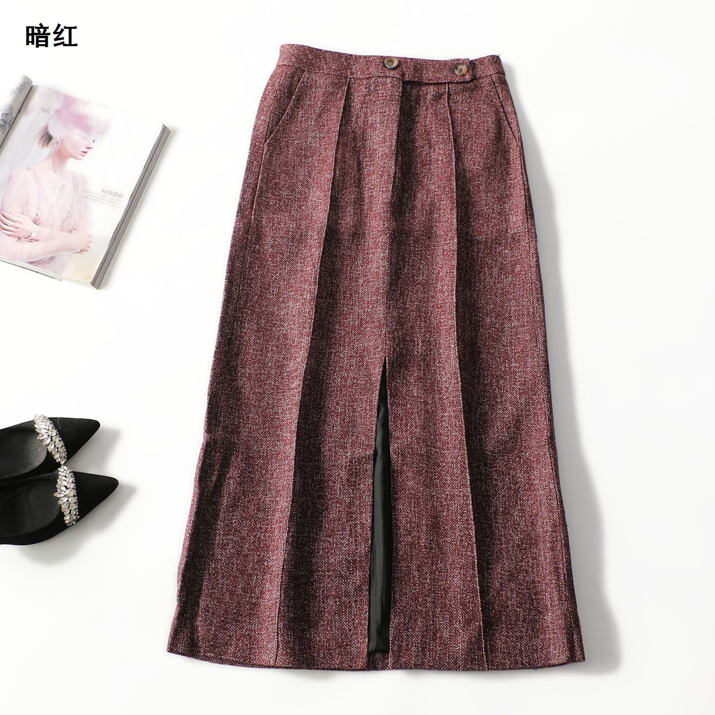 248012 秋半身裙 女加长