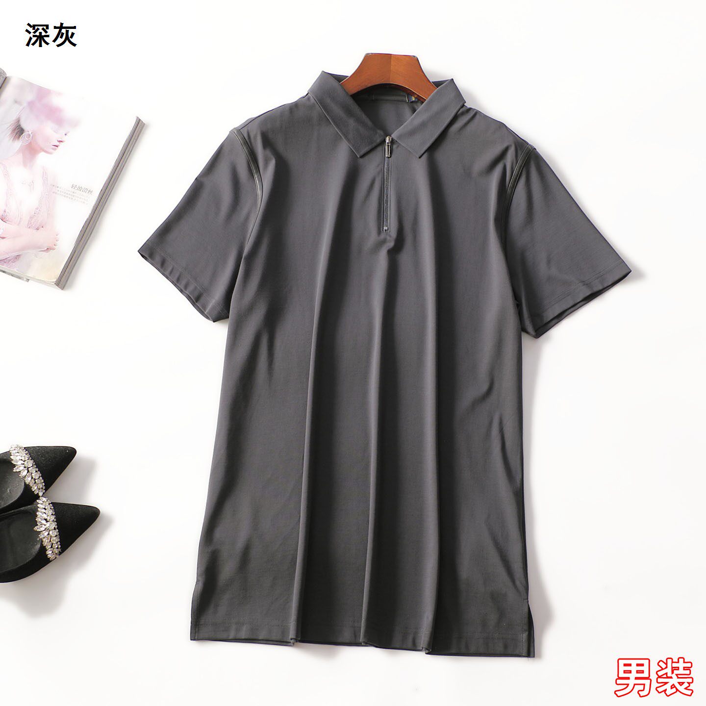 249099 夏T恤 男装中长款短袖.3XL.4XL.5XL