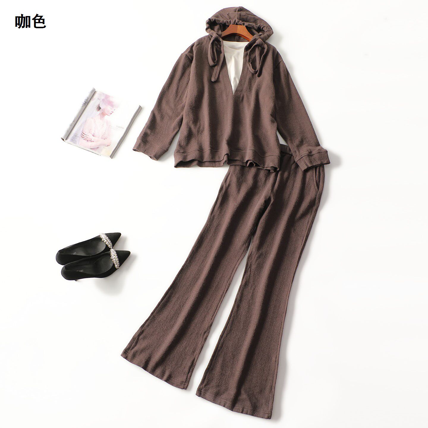 413843新款女装超值精品当季3件套春套头长袖上衣裤子套装