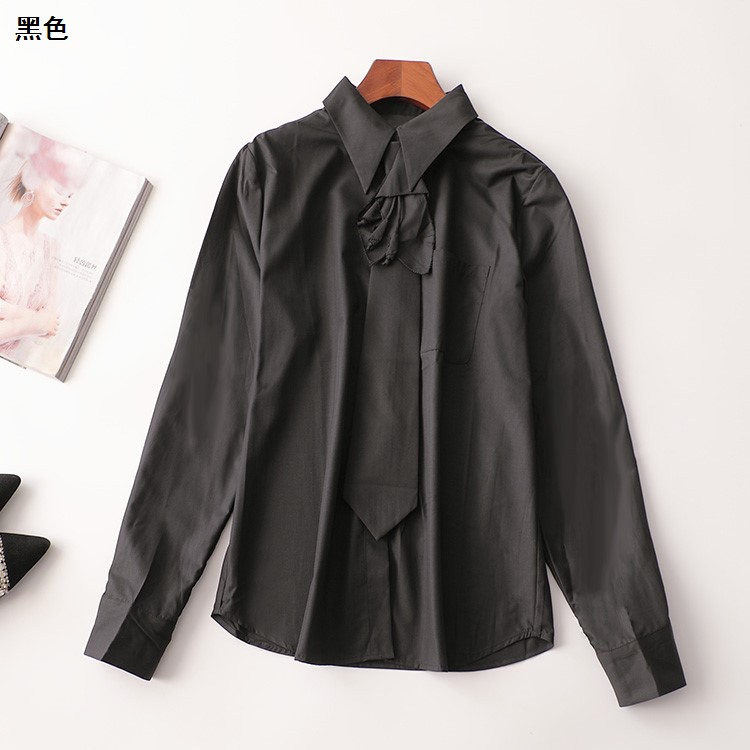 244796 秋衬衫 深圳女中长款长袖翻领