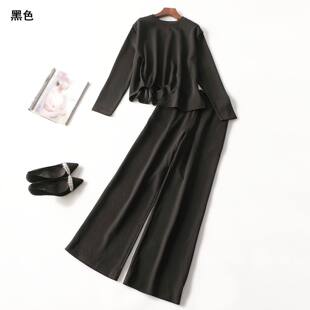 412587 秋卫衣裤子套装 女长款长袖套头.S