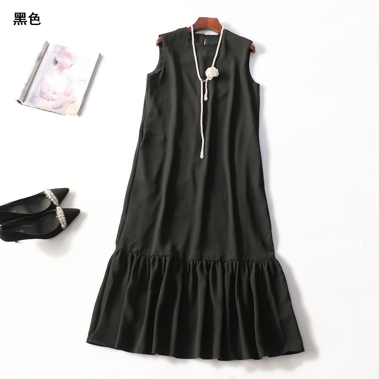 249412 夏连衣裙 女加长款无袖套头.M.L.XL.2XL