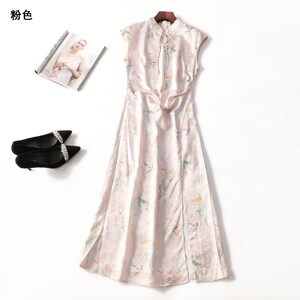 413986 夏连衣裙 女加长款无袖套头.M.L.XL.2XL