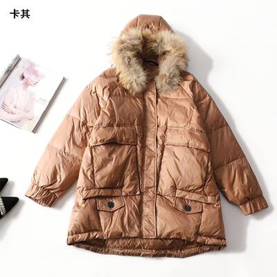 413237 冬羽绒服 女中长款长袖拉链.S