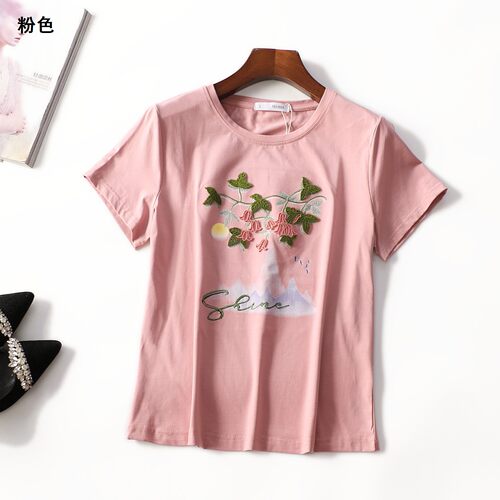 249090 夏T恤 女中长款短袖套头.L.3XL.4XL