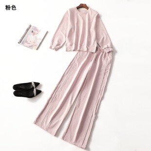 412645 秋卫衣裤子套装 女长款长袖套头.M.L.XL