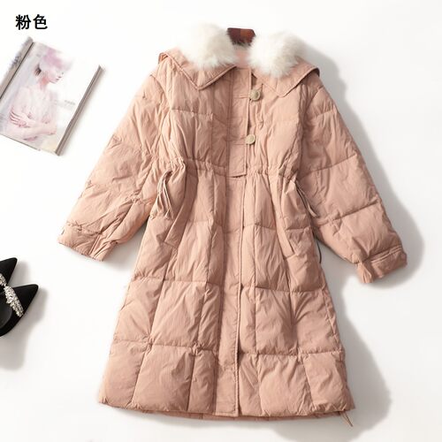 247554 冬长款拉链长袖羽绒服