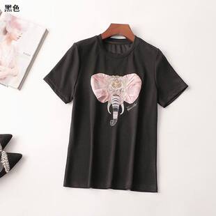 242733 夏T恤 女中长款短袖圆领现货