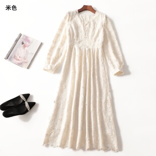 412094 秋棉连衣裙 女加长款长袖套头现货