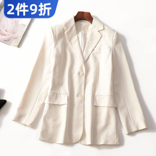长袖 深圳女中长款 单排扣 秋西装 412509