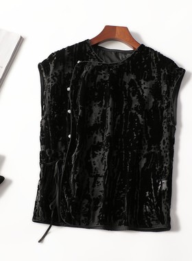 246471 夏中长款单排扣无袖马夹