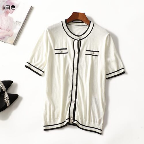 248803 夏针织衫 女中长款短袖.M