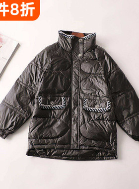 240481 冬羽绒服 女中长款九分袖高领