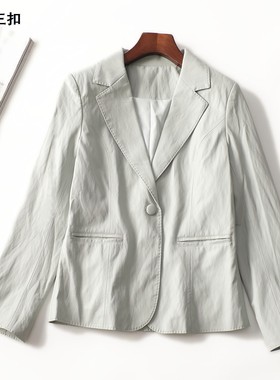 412596 秋中长款单扣长袖外套