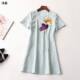 407886 圆领 短袖 秋连衣裙 深圳女绣花长款