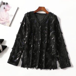 413803 春上衣 女中长款长袖套头