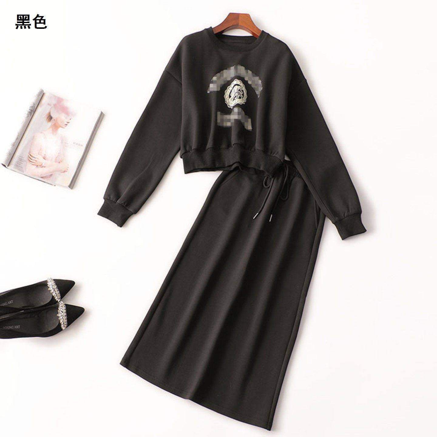 409947 秋棉卫衣半身裙套装 深圳女中长款长袖圆领,女装/女士精品,时尚套装,淘宝优惠券,粉丝福利购,淘宝优惠卷