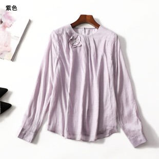 衬衫 套头长袖 春中长款 413293