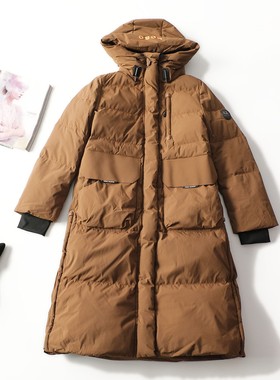 413228 冬羽绒服 女加长款长袖拉链