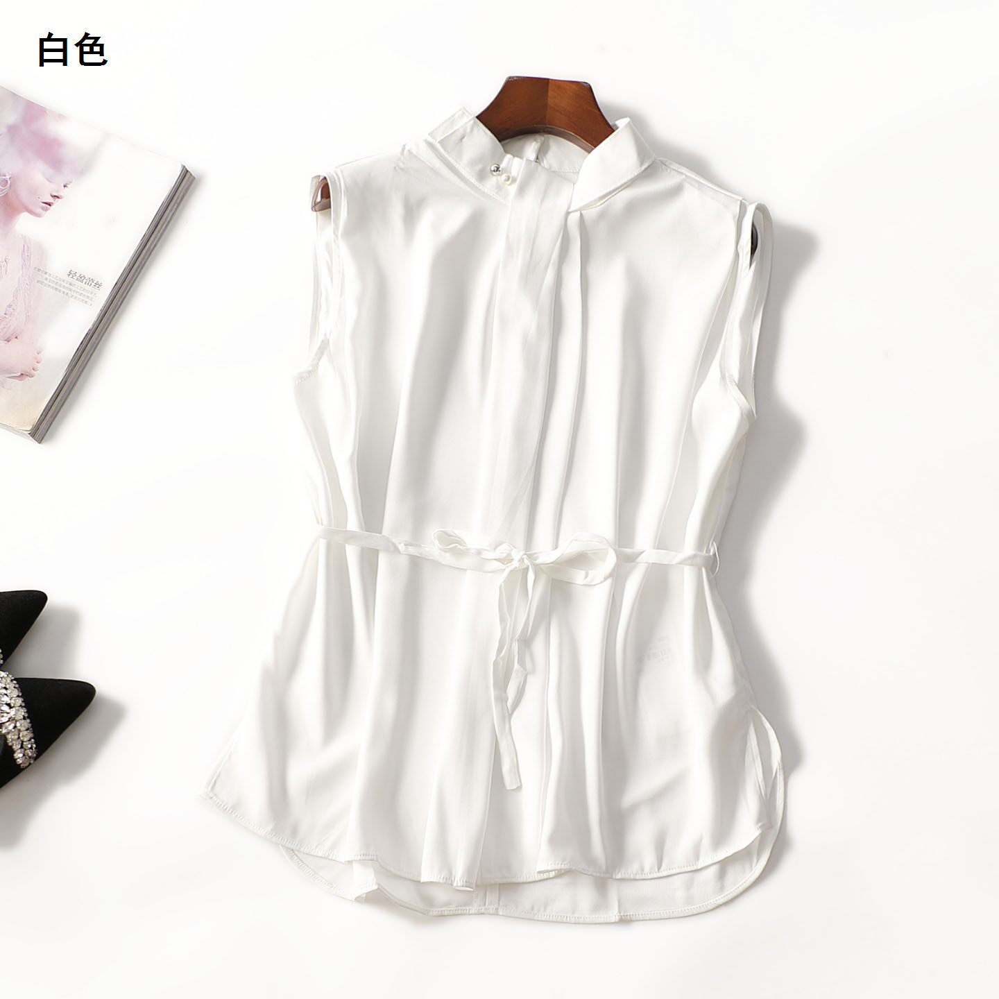249371 夏上衣 女中长款无袖套头.M.L.XL.2XL.3XL
