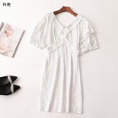 连衣裙 V领短袖 409092 夏长款